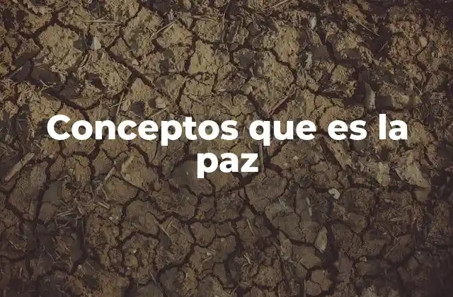 Conceptos que es la Paz