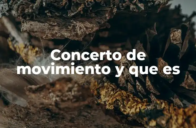 Concerto de Movimiento y que es
