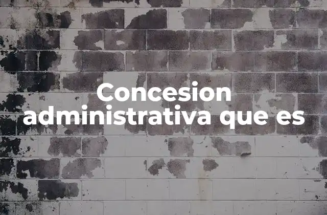 Concesion Administrativa que es