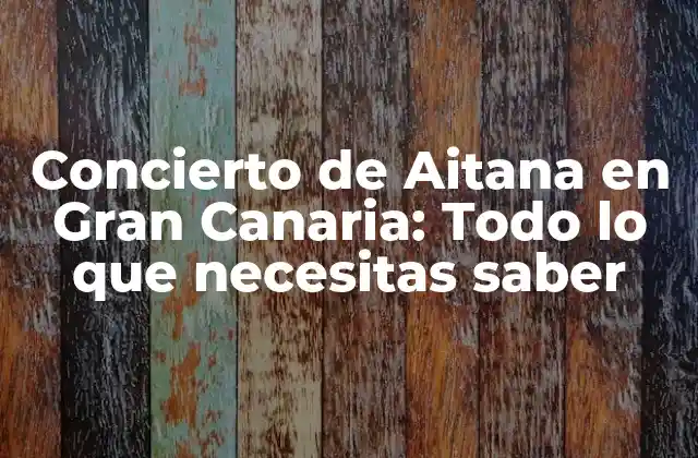 Concierto de Aitana en Gran Canaria: Todo Lo que Necesitas Saber