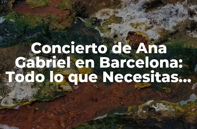 Concierto de Ana Gabriel en Barcelona: Todo Lo que Necesitas Saber