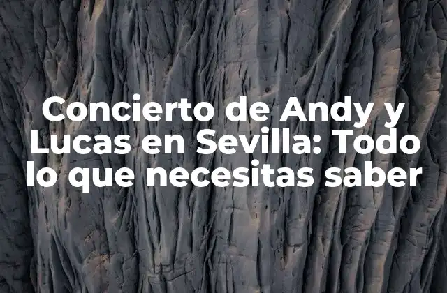 Concierto de Andy y Lucas en Sevilla: Todo Lo que Necesitas Saber
