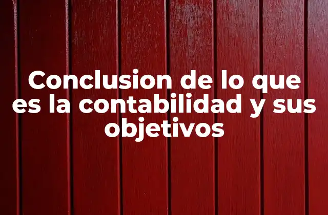 Conclusion de Lo que es la Contabilidad y Sus Objetivos