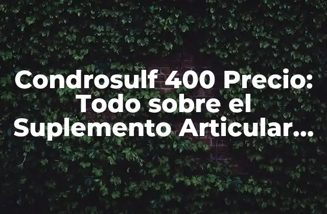 ¿Qué es el Condrosulf 400?
