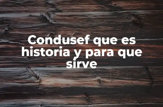 Condusef que es Historia y para que Sirve