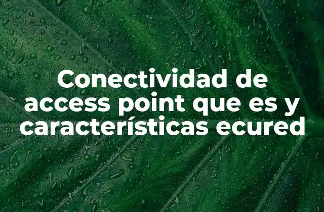 Conectividad de Access Point que es y Características Ecured