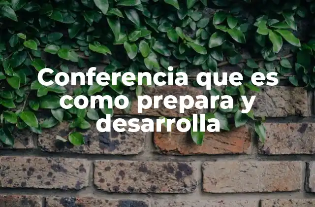 Conferencia que es como Prepara y Desarrolla