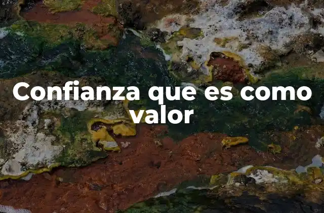 Confianza que es como Valor