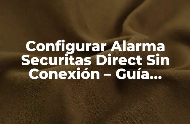 Configurar Alarma Securitas Direct sin Conexión – Guía Detallada