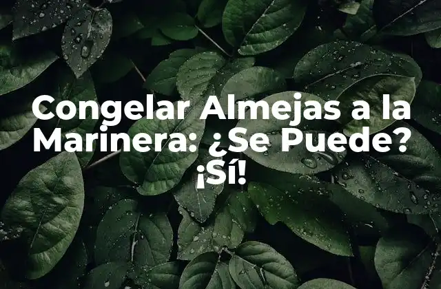 Ventajas de Congelar Almejas a la Marinera