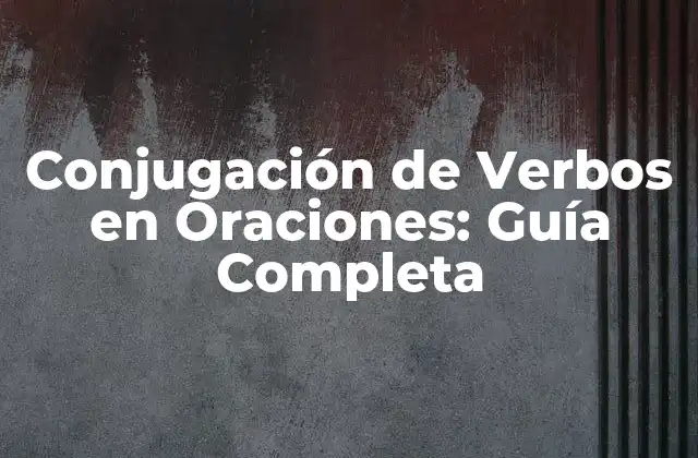 Conjugación de Verbos en Oraciones: Guía Completa