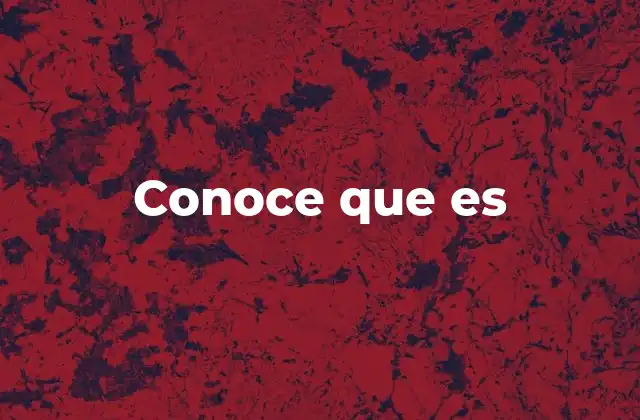 Conoce que es