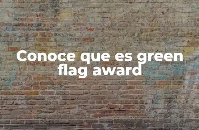 Conoce que es Green Flag Award