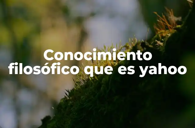 Conocimiento Filosófico que es Yahoo
