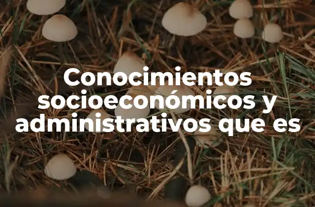 Conocimientos Socioeconómicos y Administrativos que es