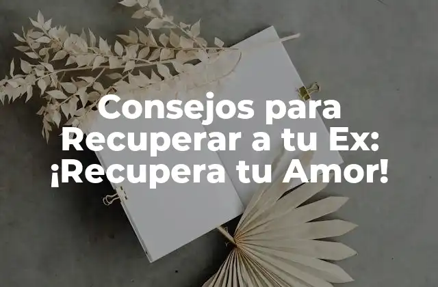 Consejos para Recuperar a Tu Ex: ¡recupera Tu Amor!