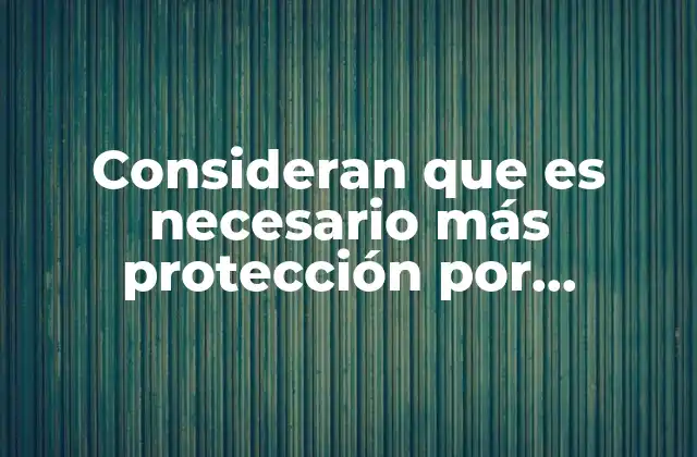 Consideran que es Necesario Más Protección por Inseguridad