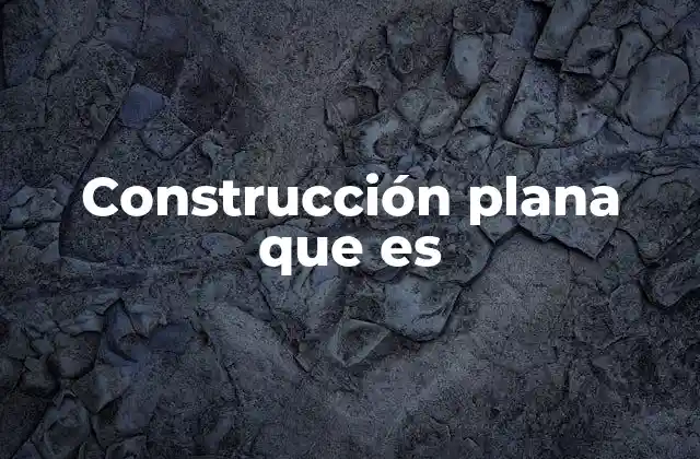 Construcción Plana que es