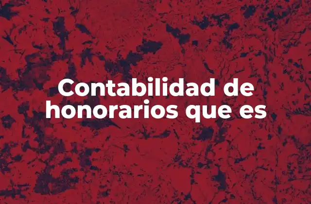 Contabilidad de Honorarios que es