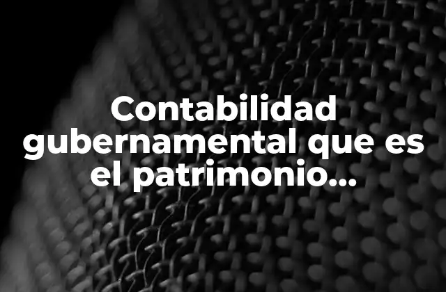 Contabilidad Gubernamental que es el Patrimonio Compensado