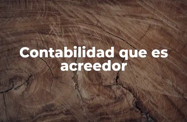 Contabilidad que es Acreedor