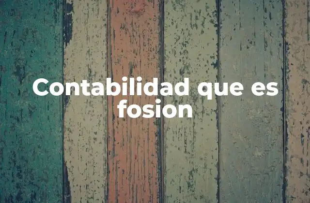 Contabilidad que es Fosion