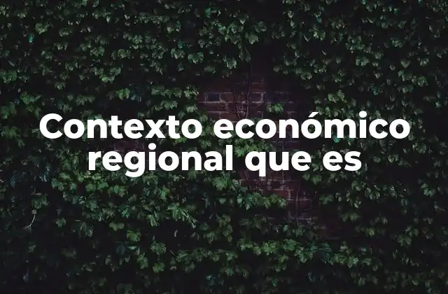 Contexto Económico Regional que es