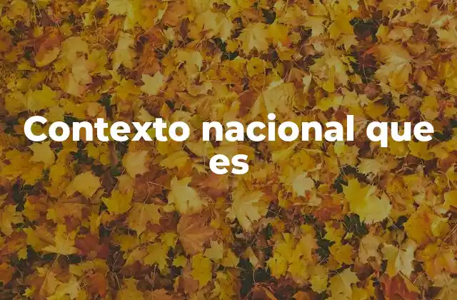 Contexto Nacional que es