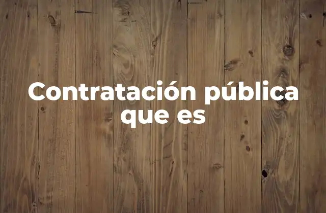 El papel de la contratación pública en la gestión estatal