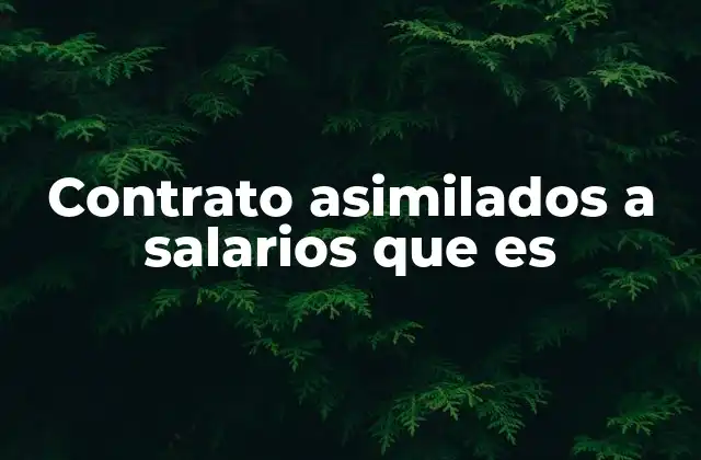 Contrato Asimilados a Salarios que es