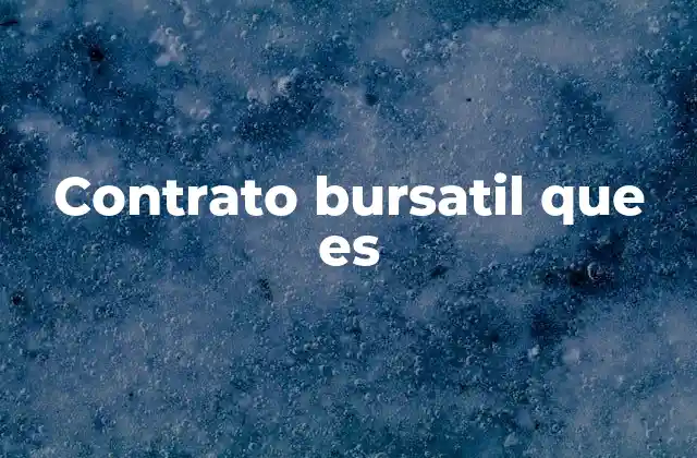 Contrato Bursatil que es