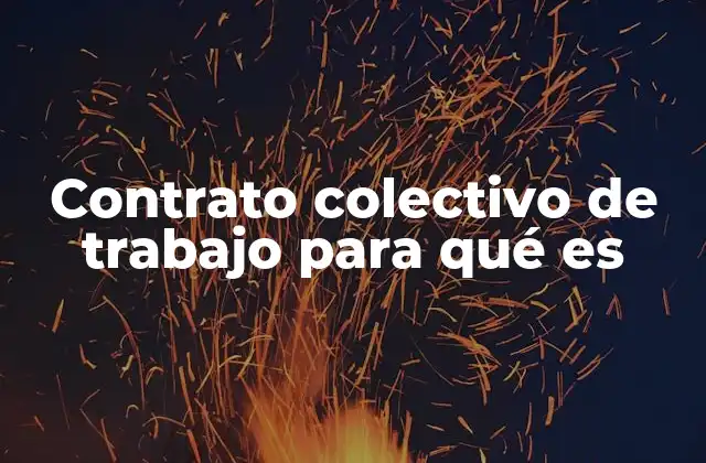 Contrato Colectivo de Trabajo para Qué es