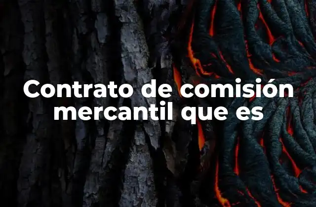 Contrato de Comisión Mercantil que es