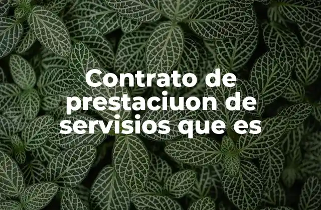 Contrato de Prestaciuon de Servisios que es
