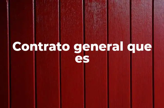 Contrato General que es