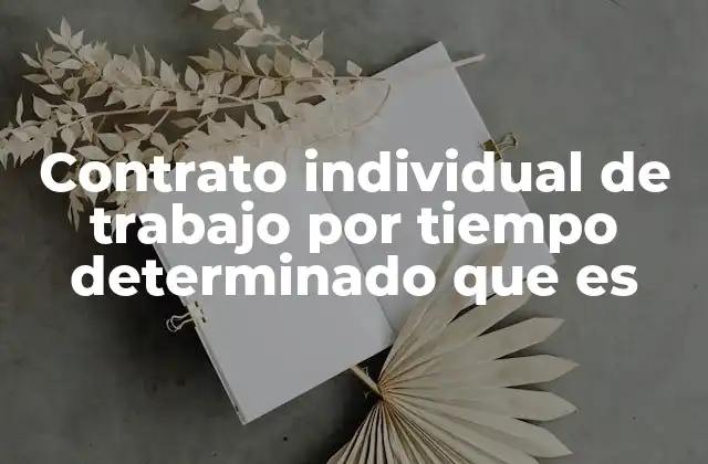 Contrato Individual de Trabajo por Tiempo Determinado que es