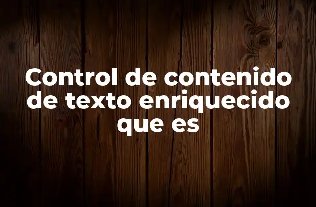 Control de Contenido de Texto Enriquecido que es