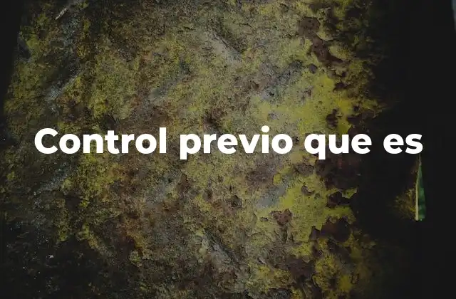 Control Previo que es