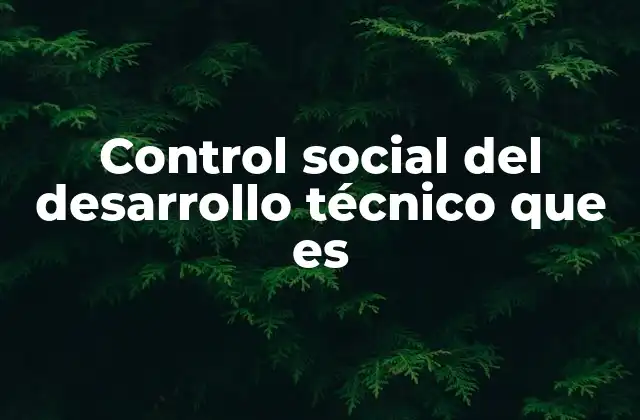 Control Social Del Desarrollo Técnico que es