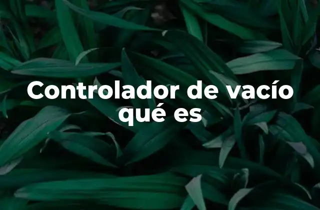 Controlador de Vacío Qué es