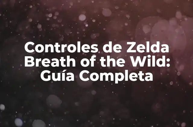 Controles de Zelda Breath Of The Wild: Guía Completa