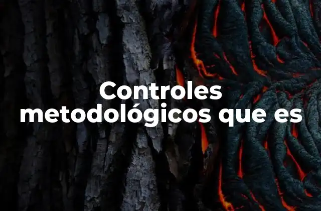 Controles Metodológicos que es