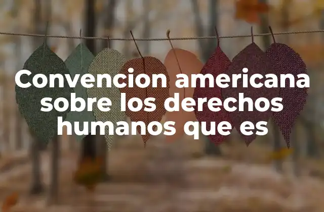 Convencion Americana sobre los Derechos Humanos que es