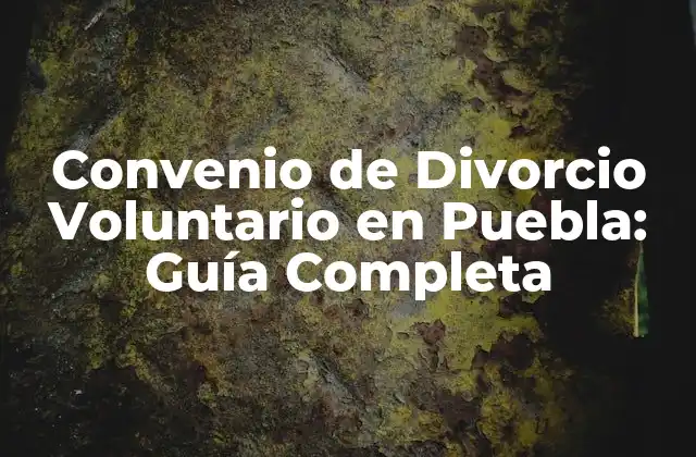 Convenio de Divorcio Voluntario en Puebla: Guía Completa