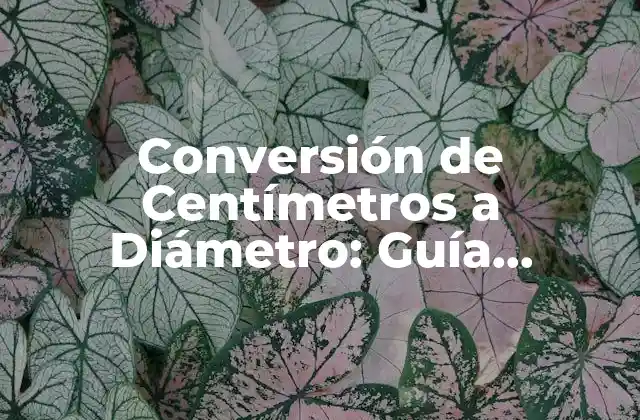 Conversión de Centímetros a Diámetro: Guía Completa 2 ¿Qué es el Diámetro y Cómo se Calcula?