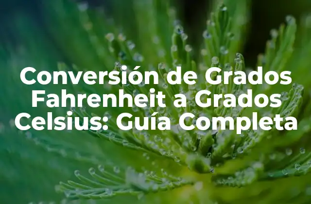Conversión de Grados Fahrenheit a Grados Celsius: Guía Completa