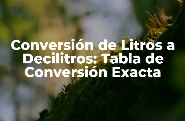 Conversión de Litros a Decilitros: Tabla de Conversión Exacta