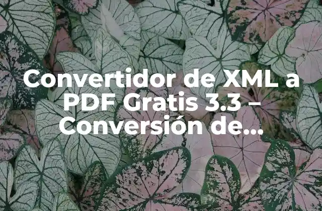 Convertidor de Xml a Pdf Gratis 3.3 – Conversión de Archivos Xml a Pdf sin Costo