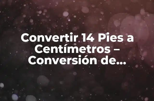 Convertir 14 Pies a Centímetros – Conversión de Unidades de Longitud