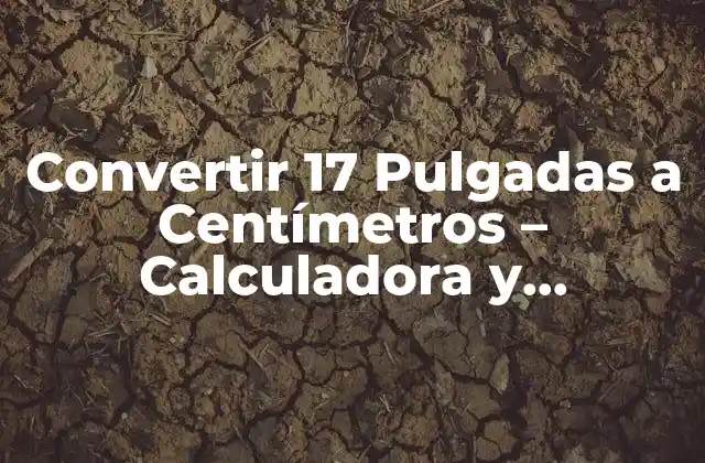 Convertir 17 Pulgadas a Centímetros – Calculadora y Conversión Exacta